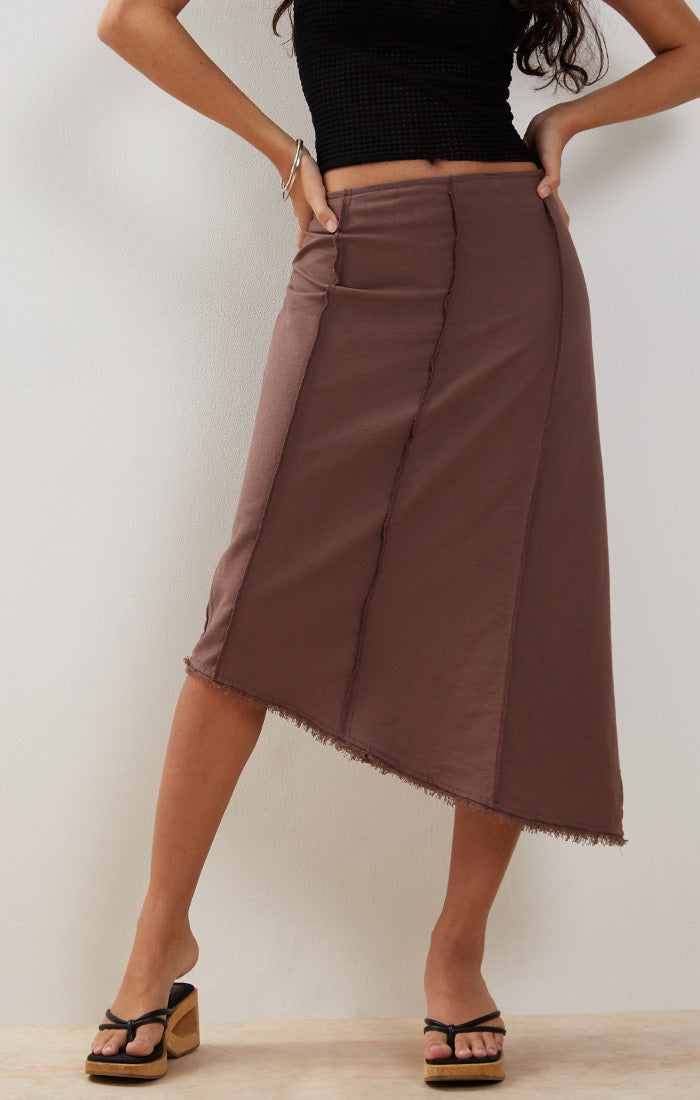 Deep Taupe Karlesa Midi Skirt