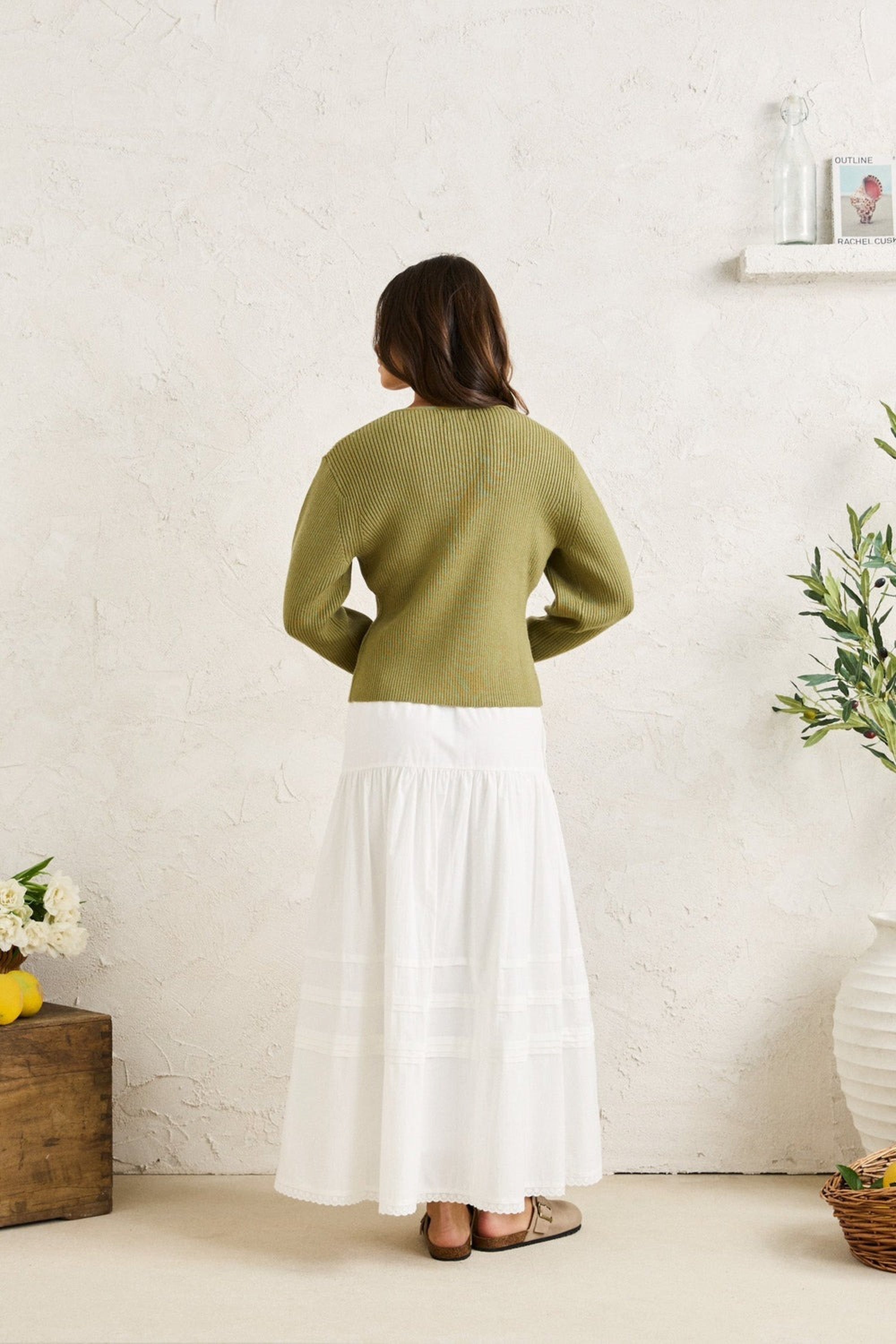 White Solene Ruffle Skirt