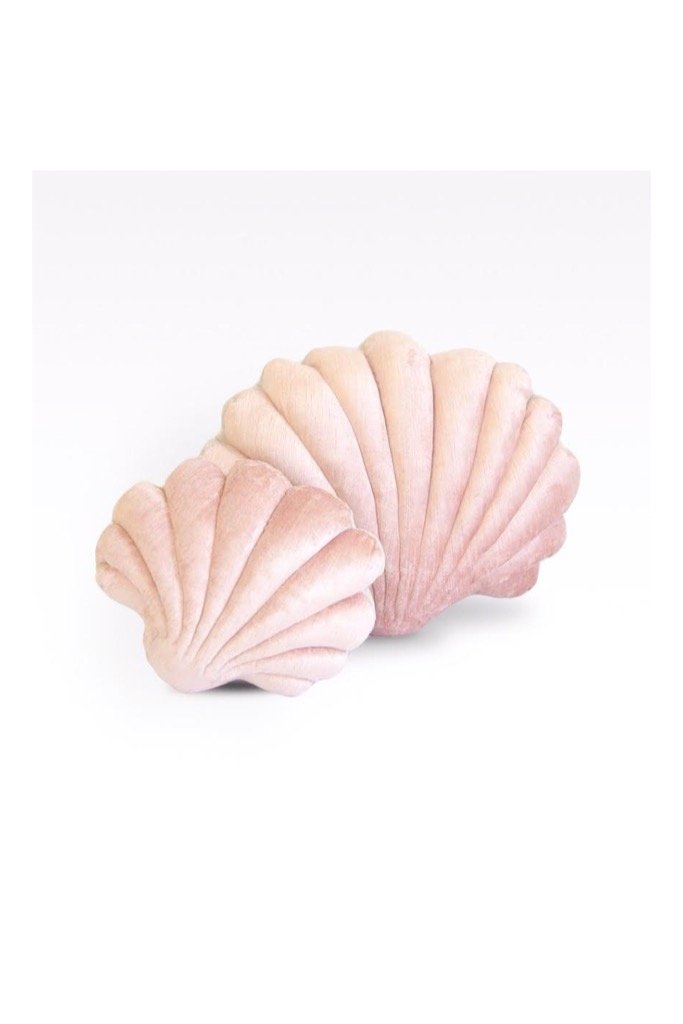 Coral Velvet Shell Pillow