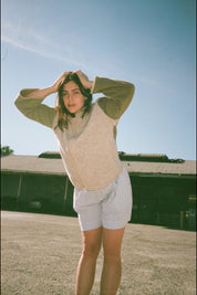 Sage + Tan Lu Zippered Jacket