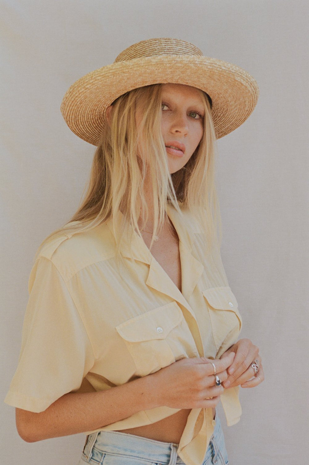 Natural Violette Boater