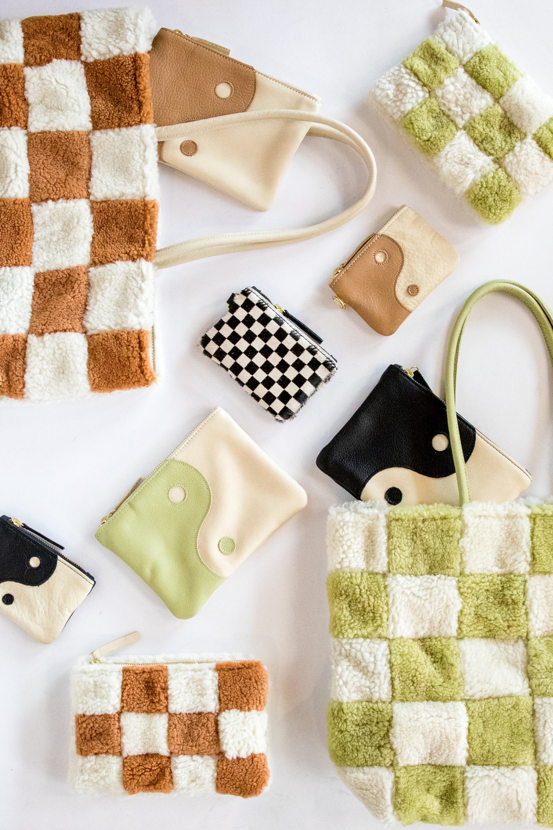 X Prism Avocado + Cream Yin Yang Zipper Pouch
