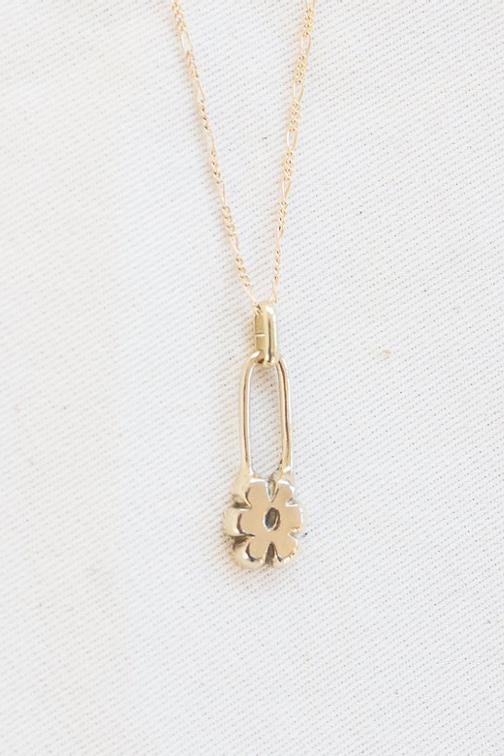 Gold Flower Pin Necklace