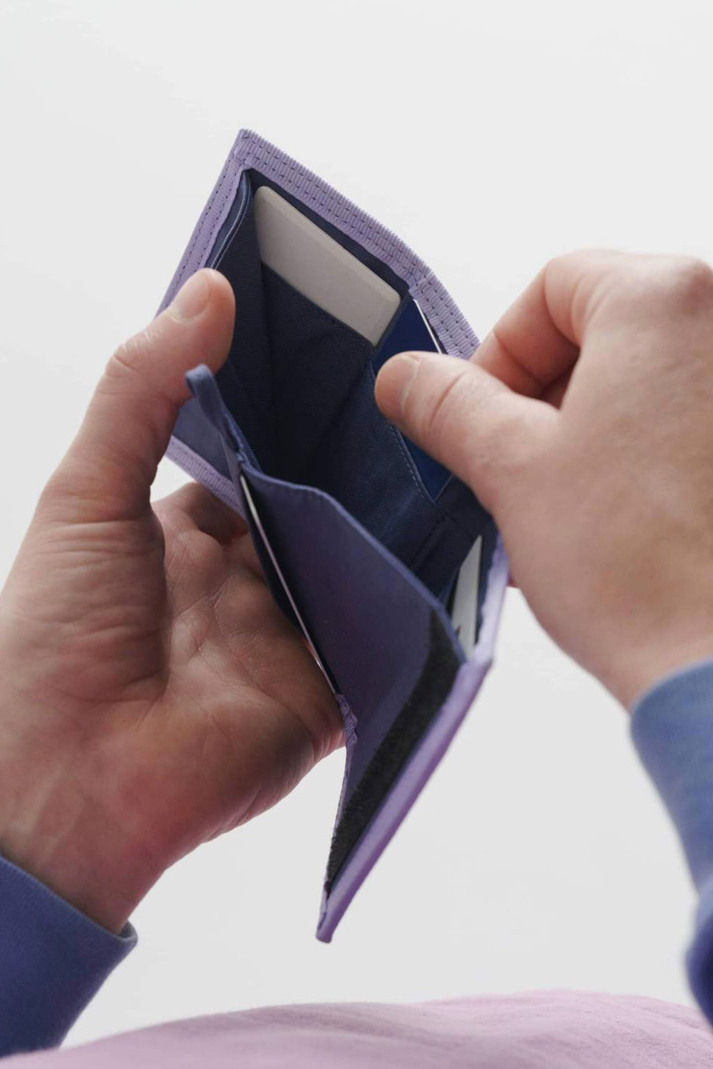 Lavender Trippy Checker Nylon Wallet
