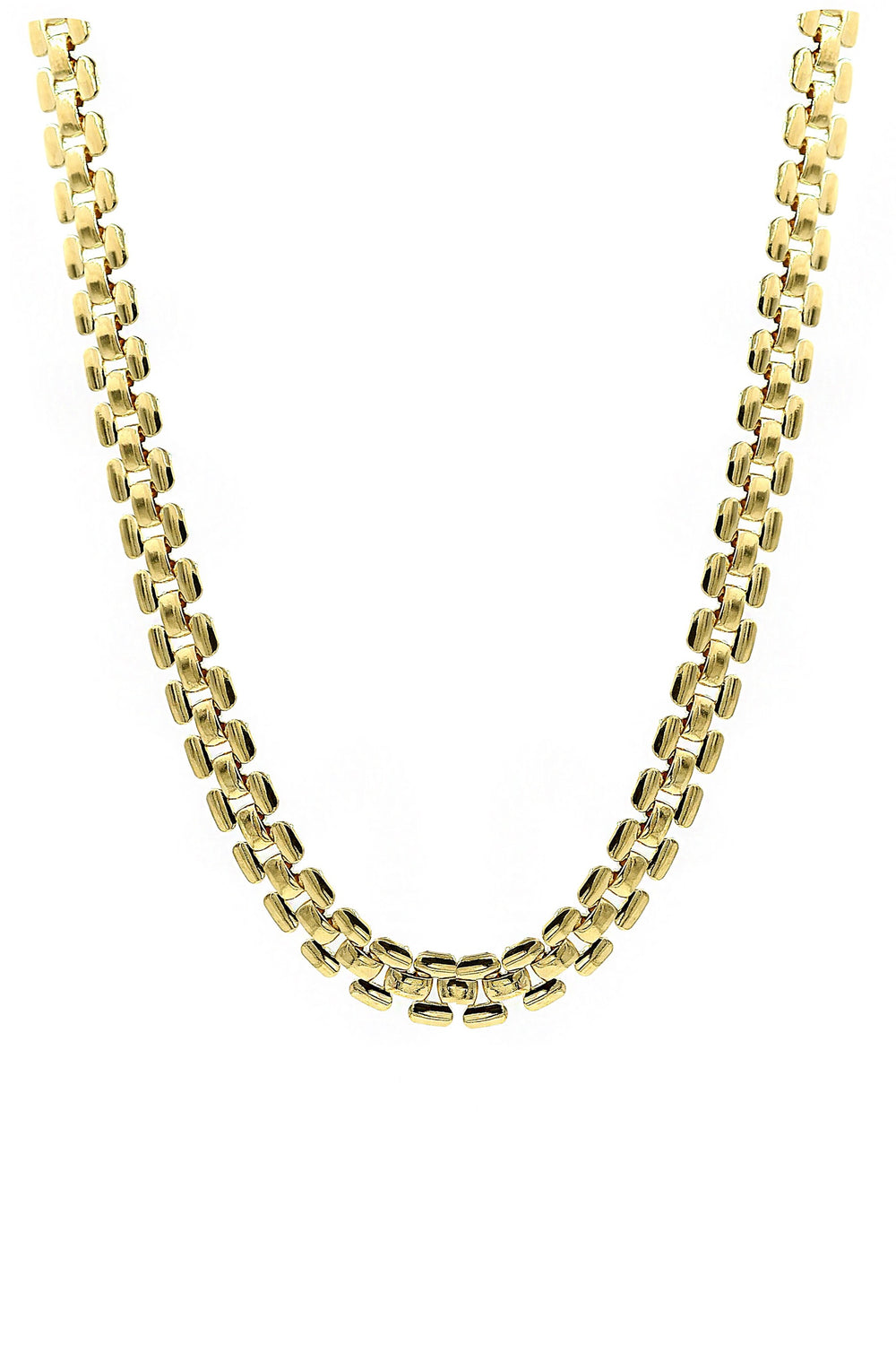 Gold Brick Chain Necklace