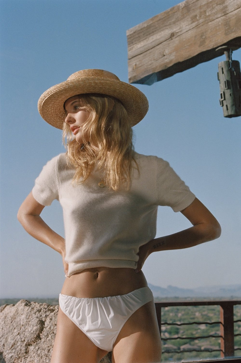 Natural Violette Boater