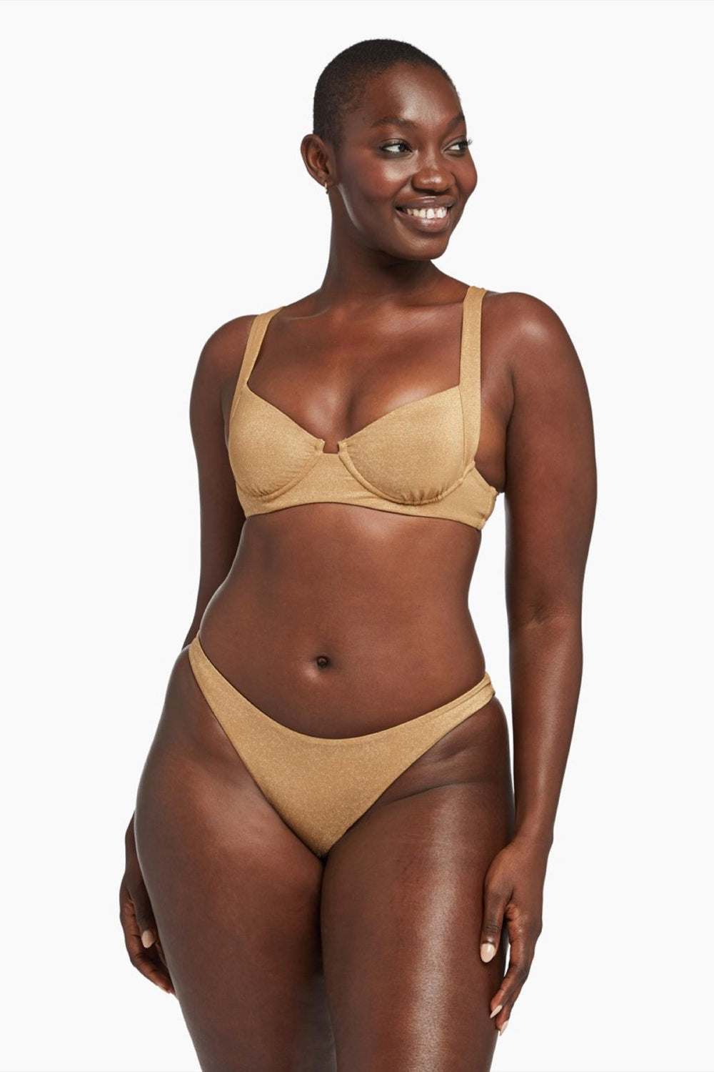 Golden Glow Metallic California High-Leg Bottom