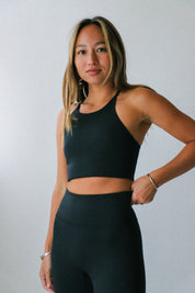 Black Luxe Colette Halter Bra