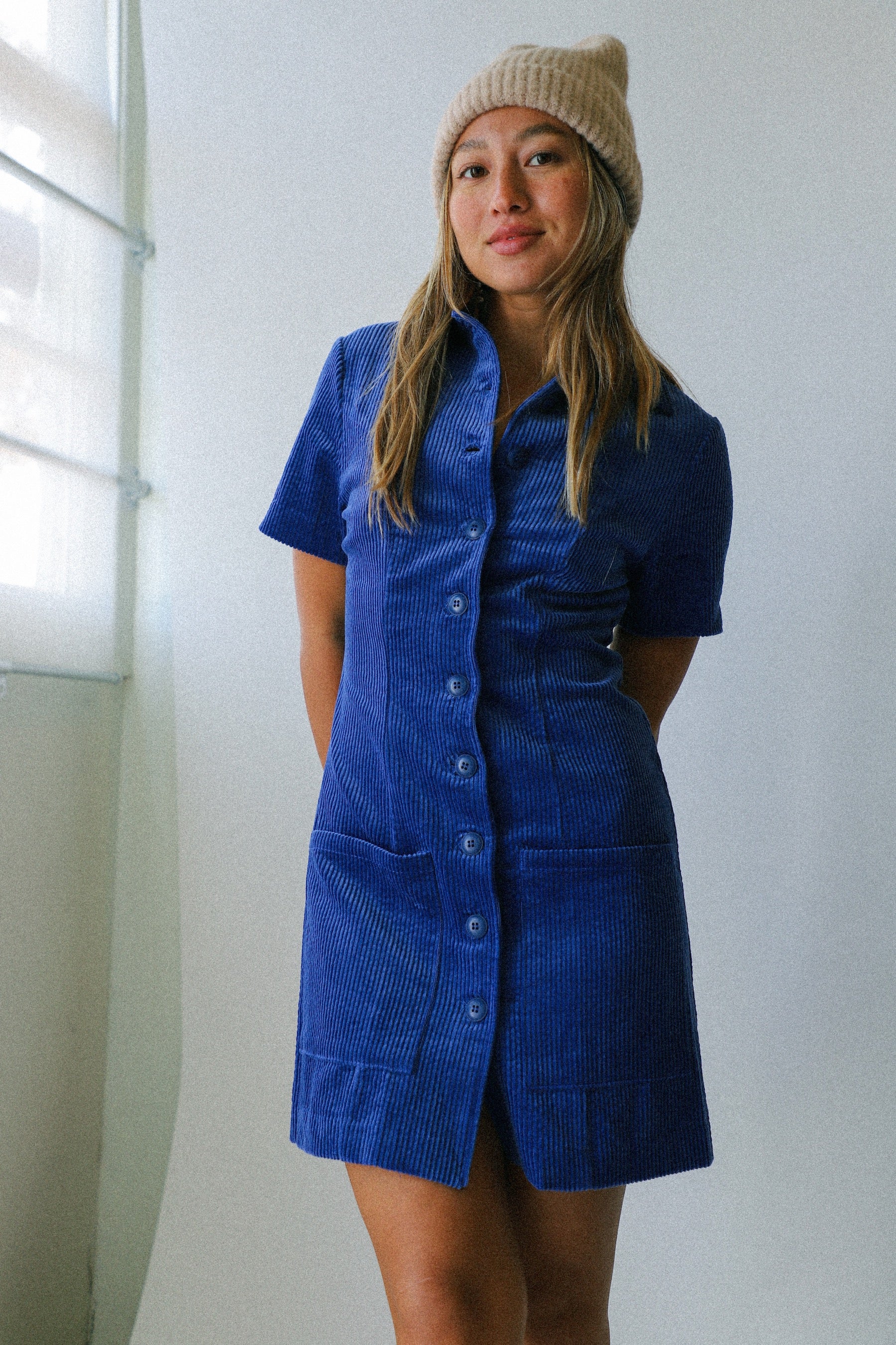 Electric Blue Cord Francoise Dress Electric Blue Cord Francoise Dress