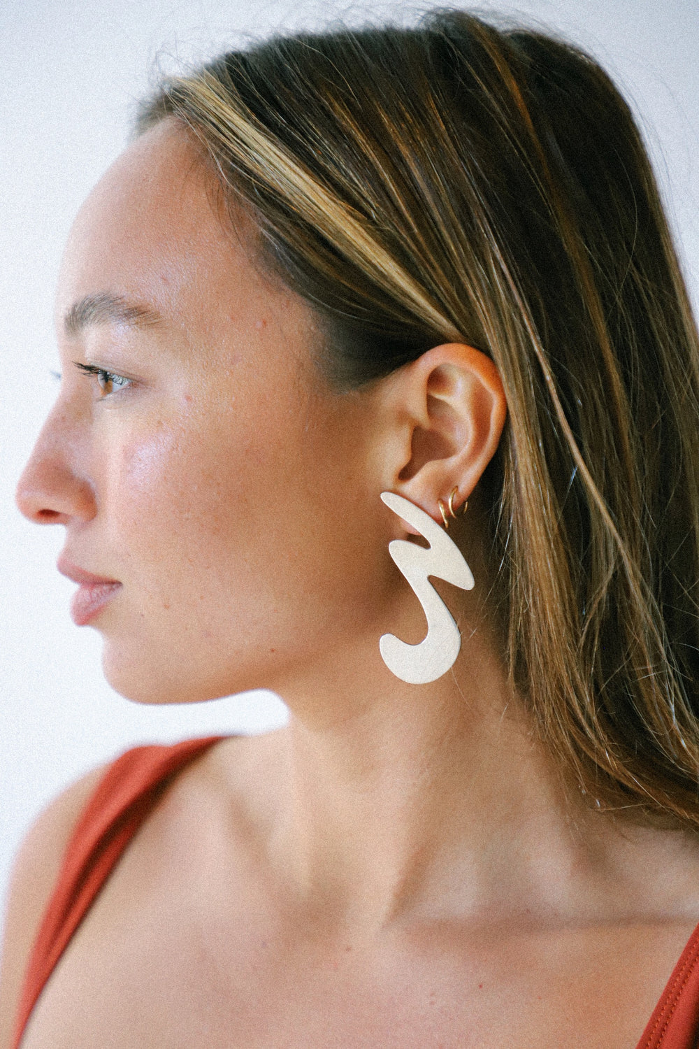 XL Silver Squiggle Earrings