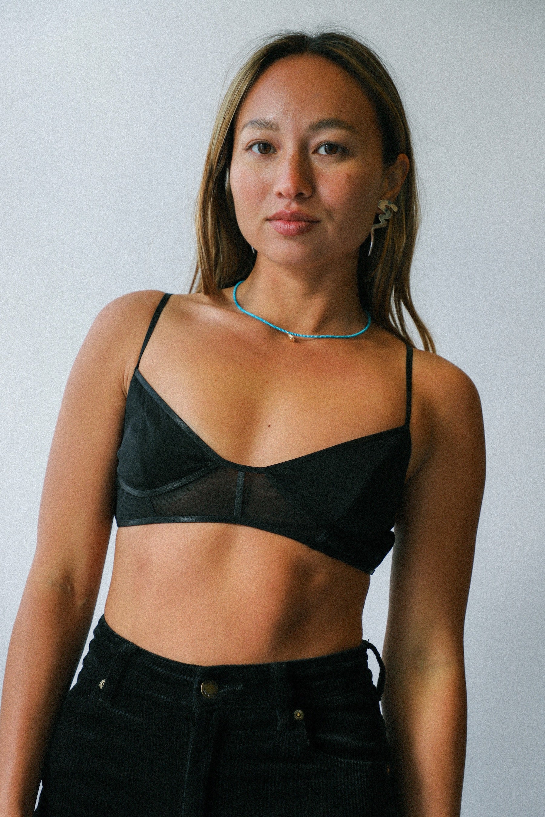 Black Moonlight Mesh Corset Bra