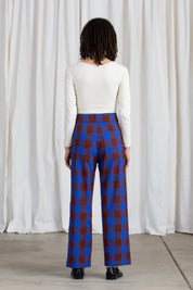Rust + Cobalt Silk Pant