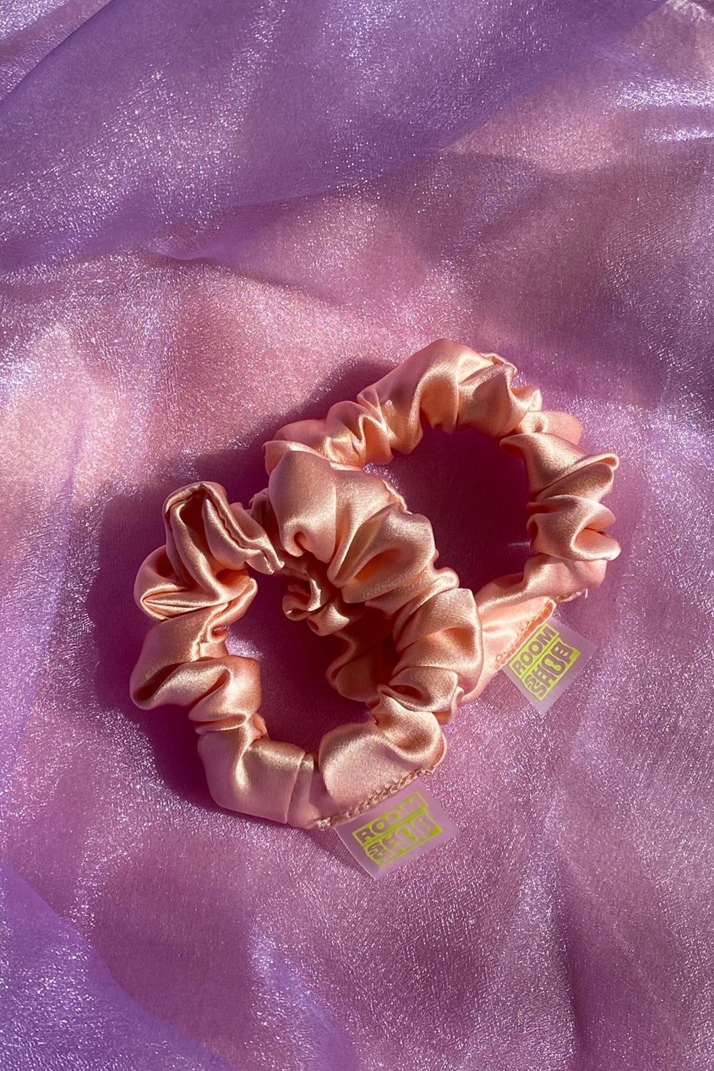 Peach Silk Mini Scrunchie Set