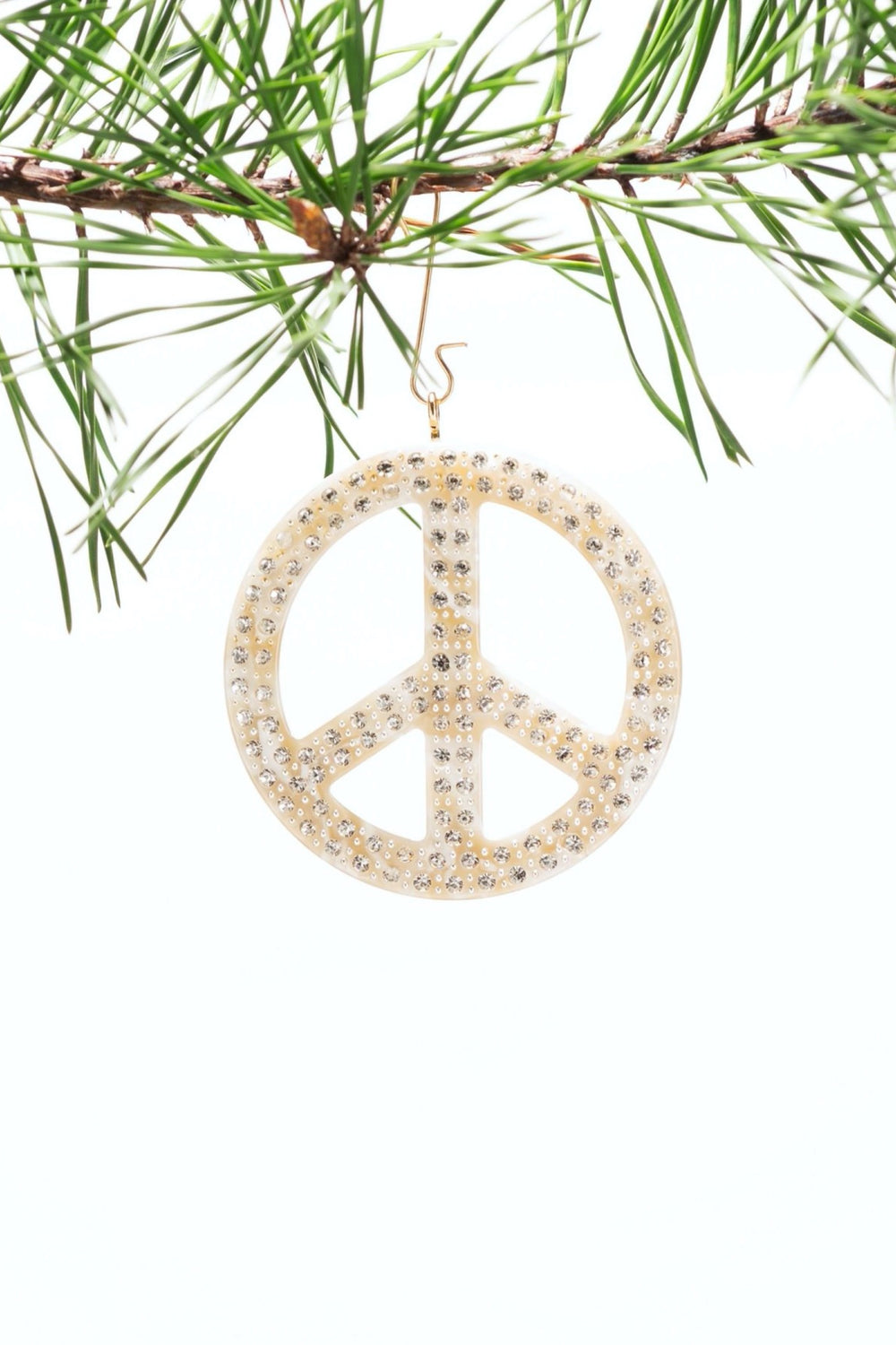 Ivory Crystal Peace Ornament