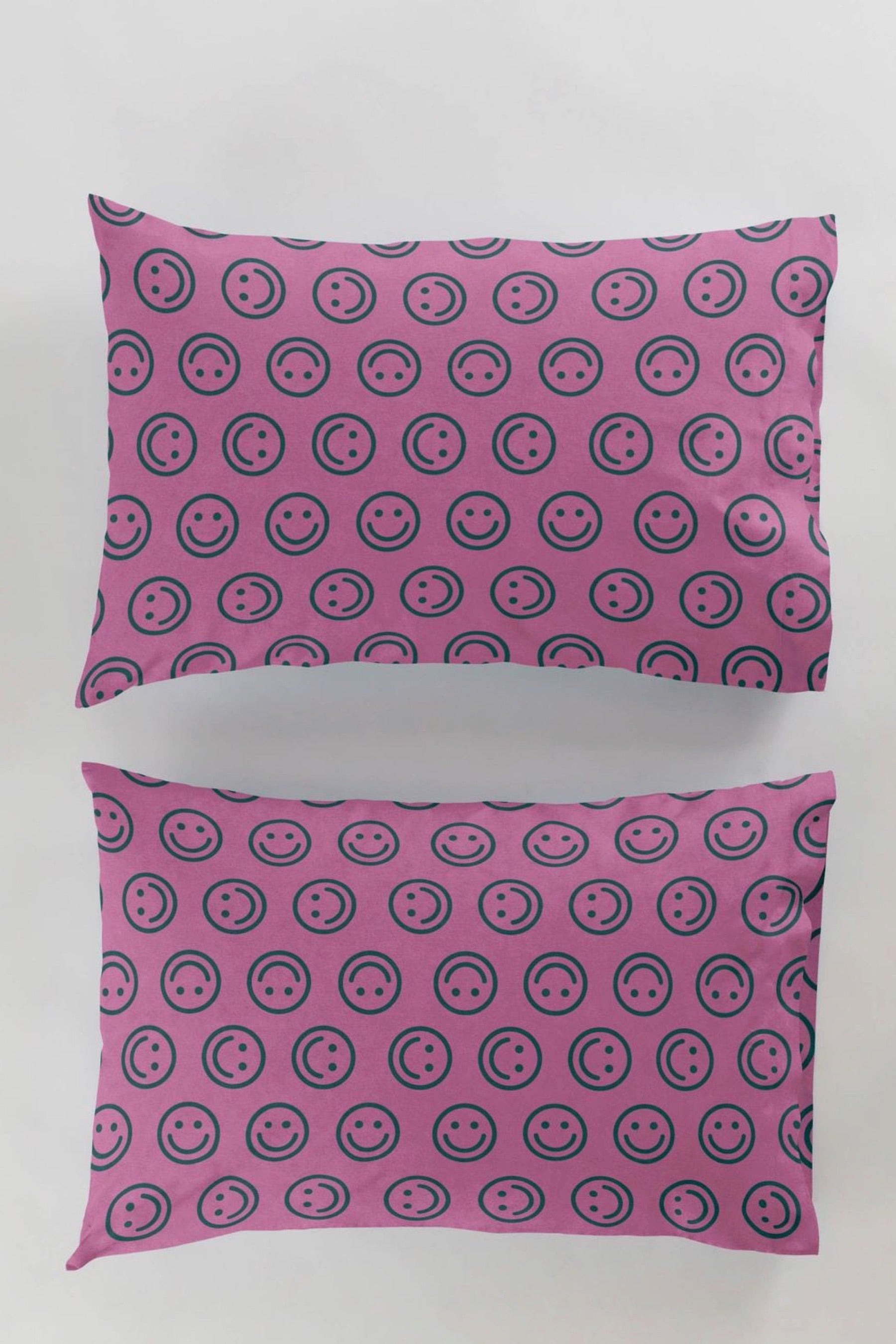 Raspberry Happy Pillow Case Set