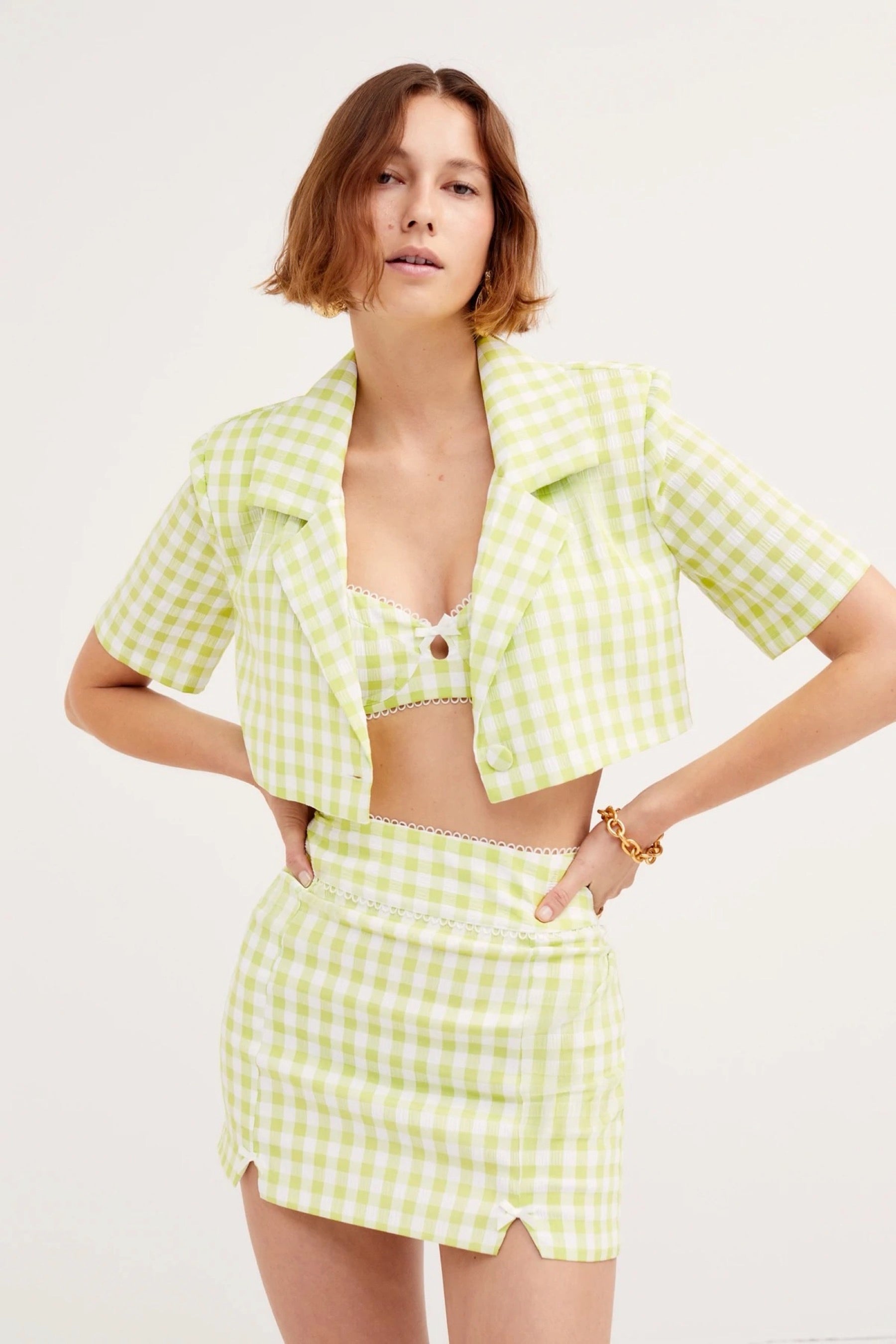 Green Maureen Blazer Top