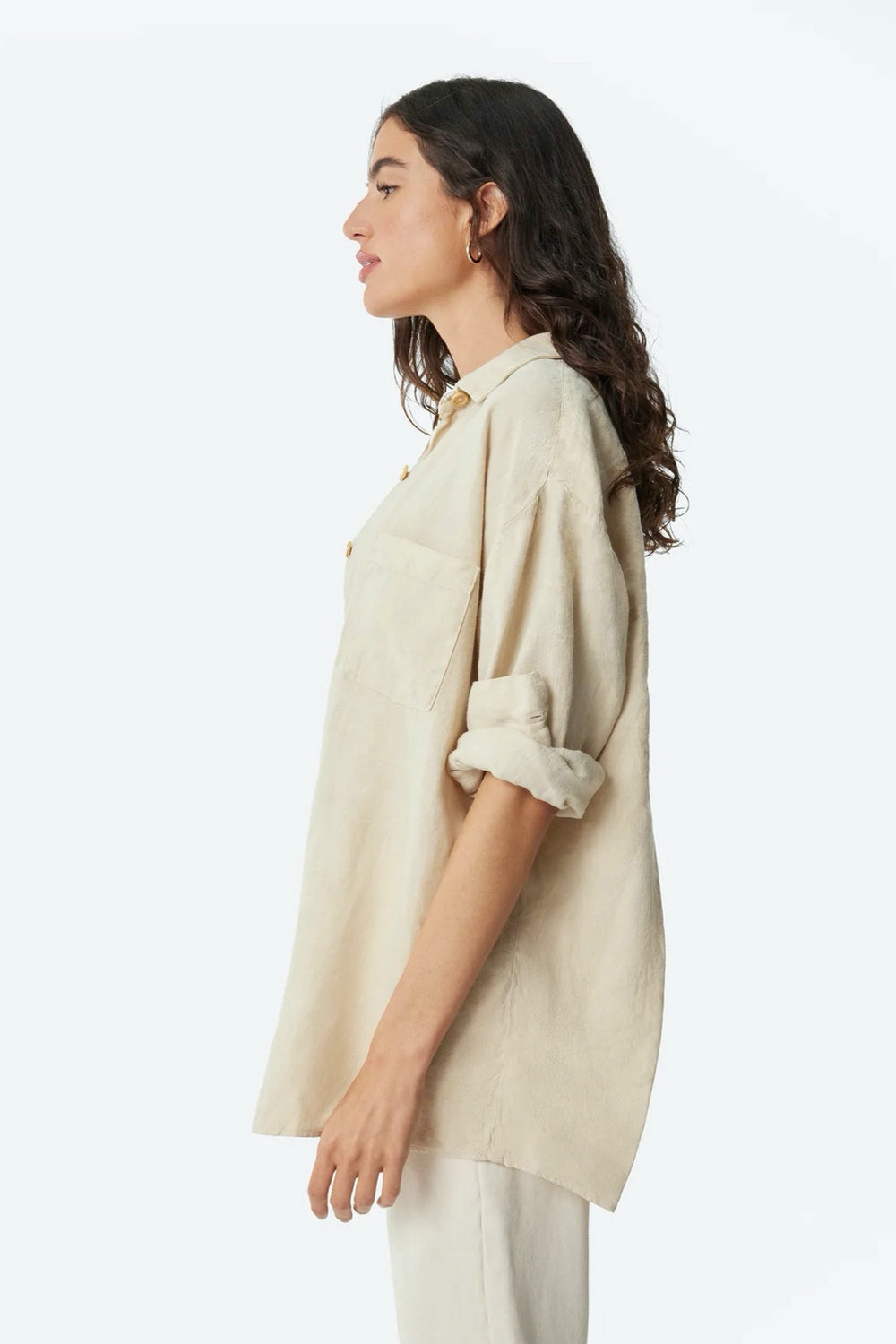 Natural Linen Long Sleeve Shirt