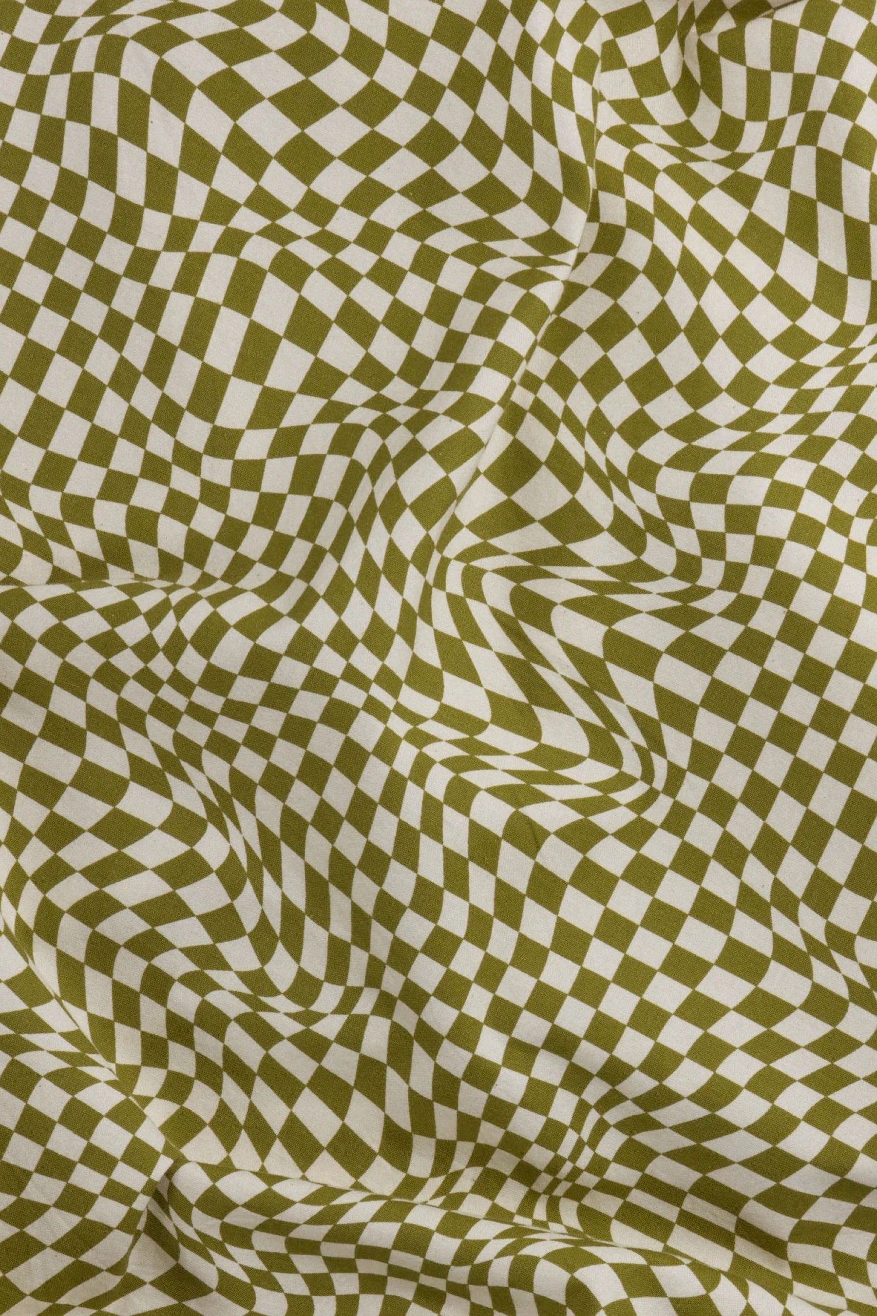 Moss Trippy Checker Pillow Case Set