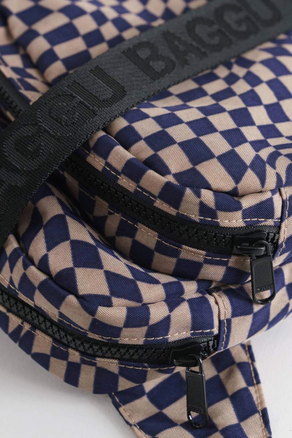 Indigo Trippy Checker Fanny Pack