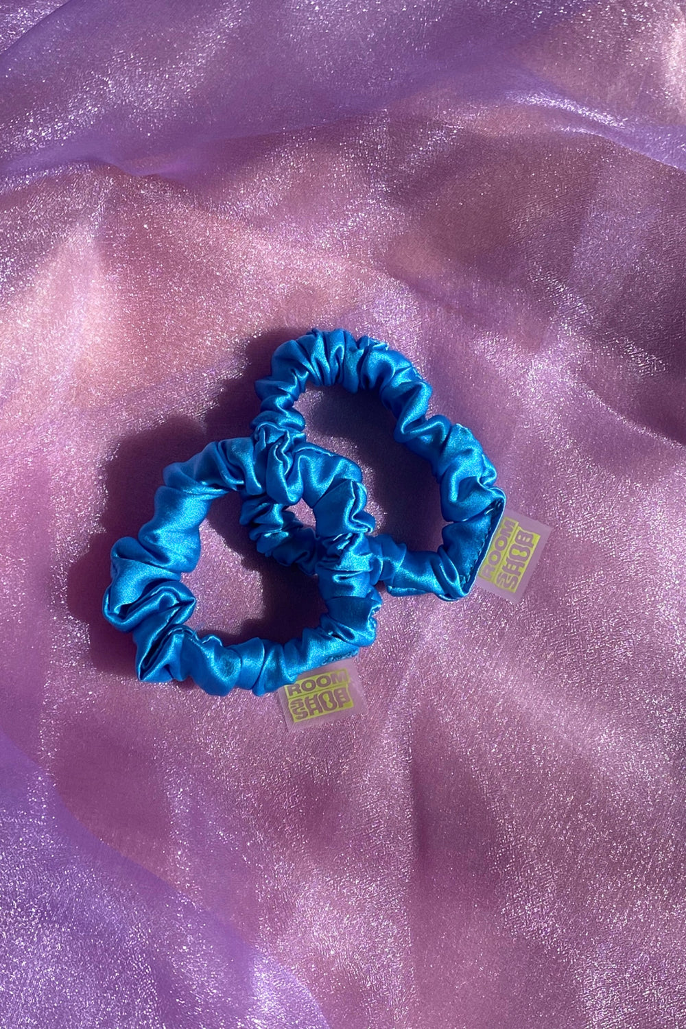 Turquoise Silk Mini Scrunchie Set
