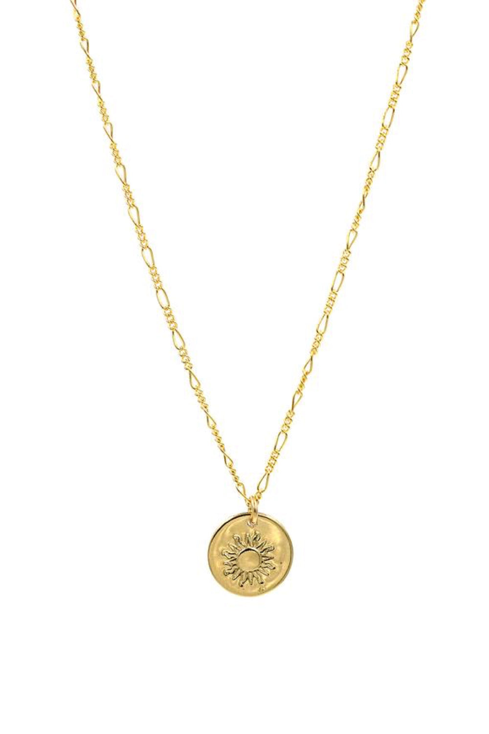 Gold 90's Sun Coin Necklace