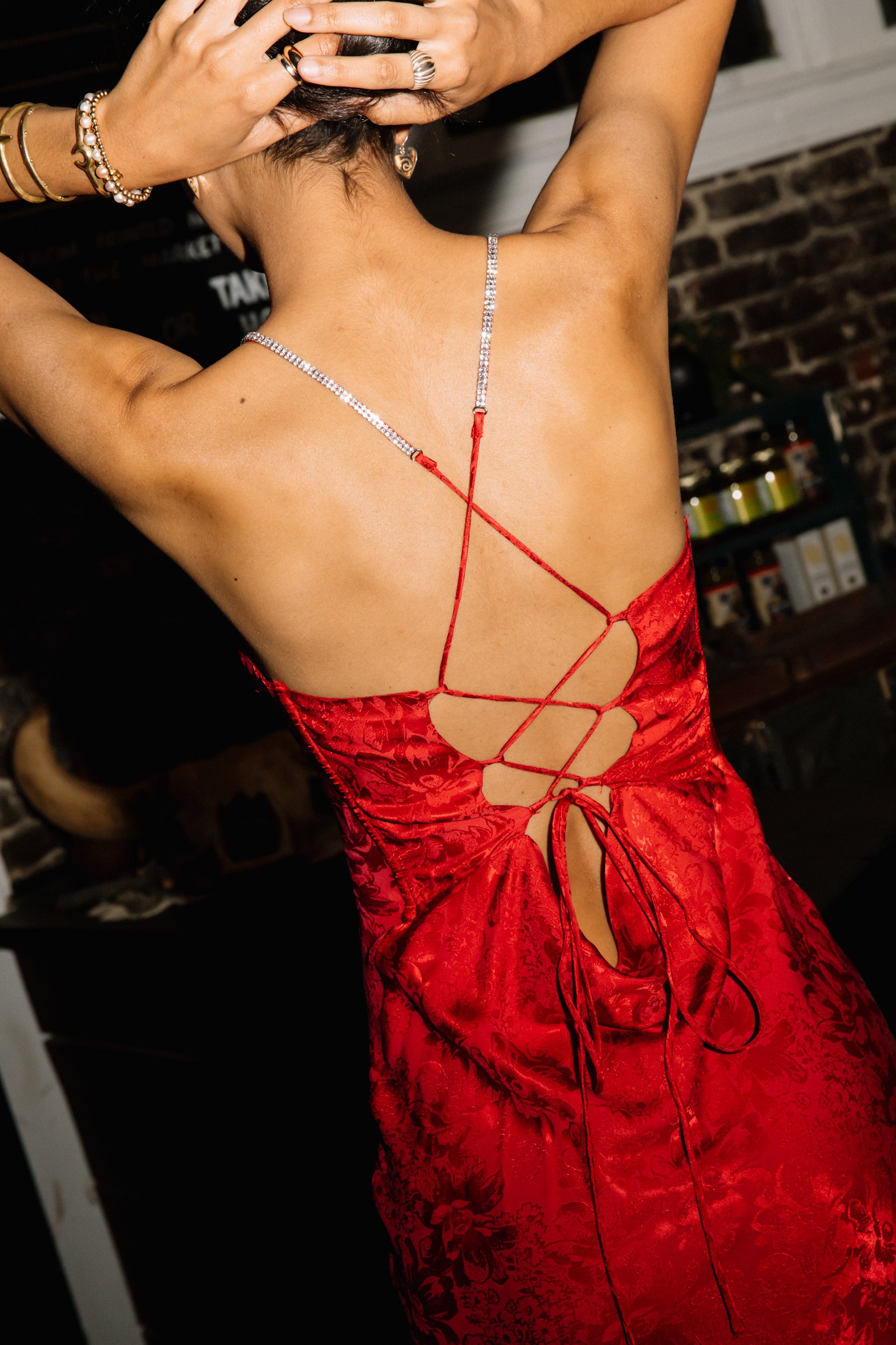 Red Gabrielle Mini Dress