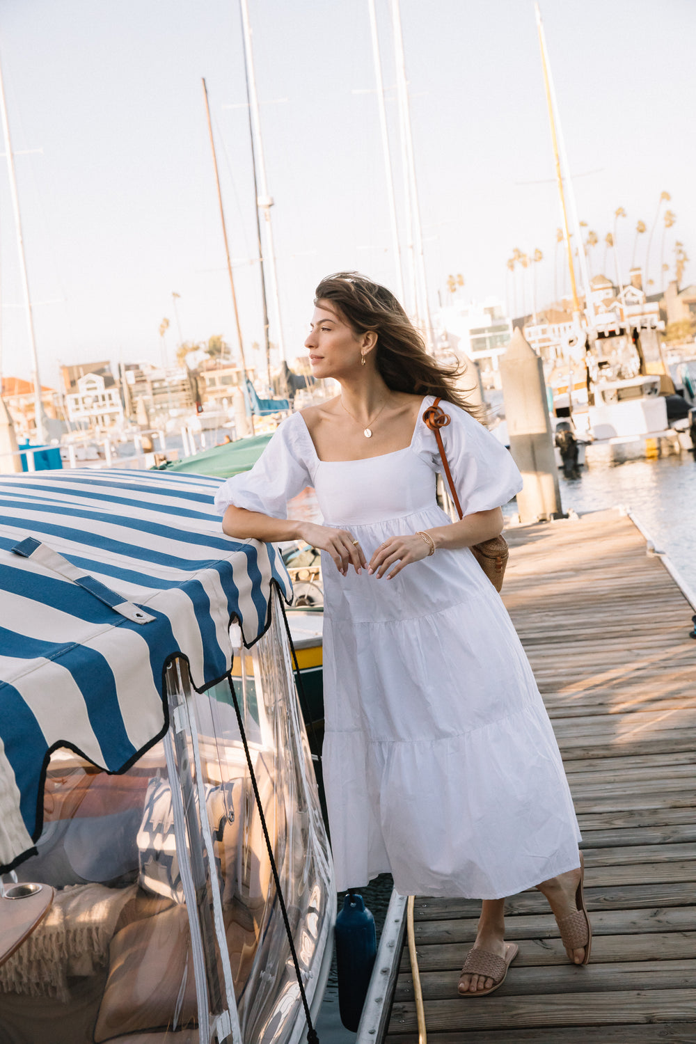 White Kiona Midi Dress