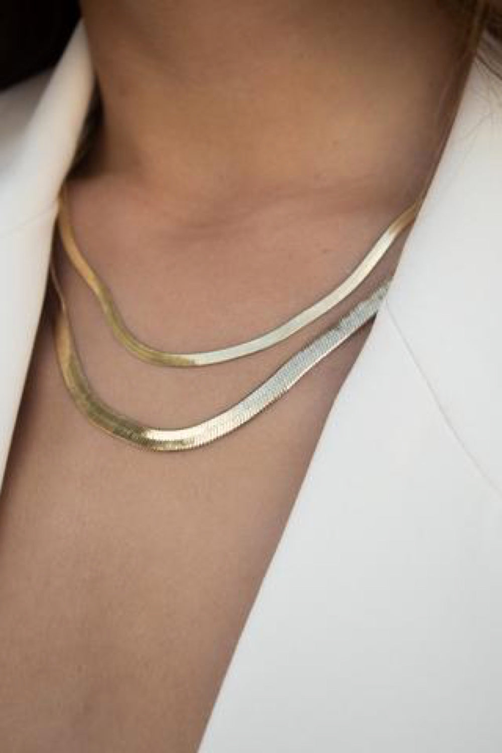 Gold Herringbone Necklace