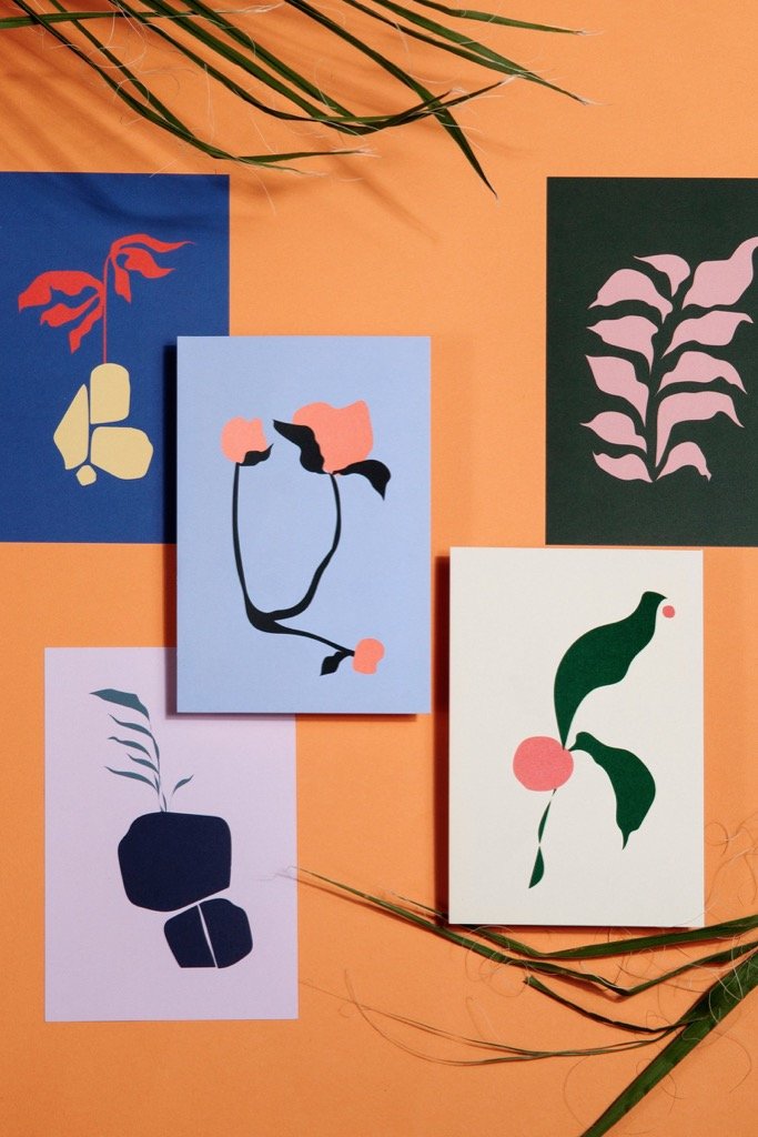 Abstract Flora Postcards