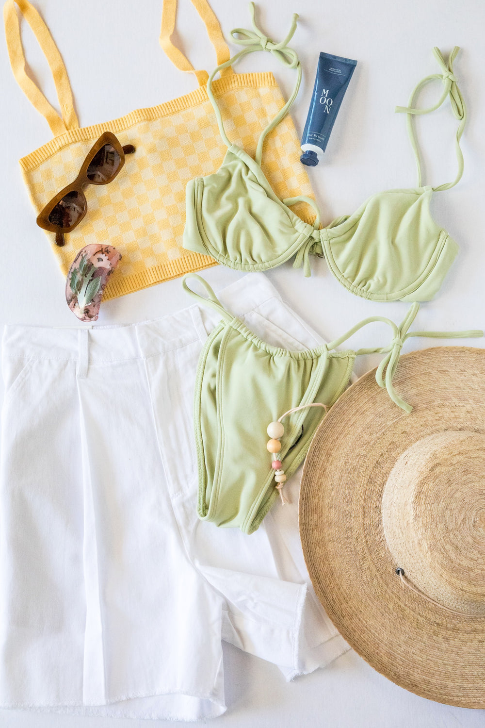 Yellow Gingham Crop Tank