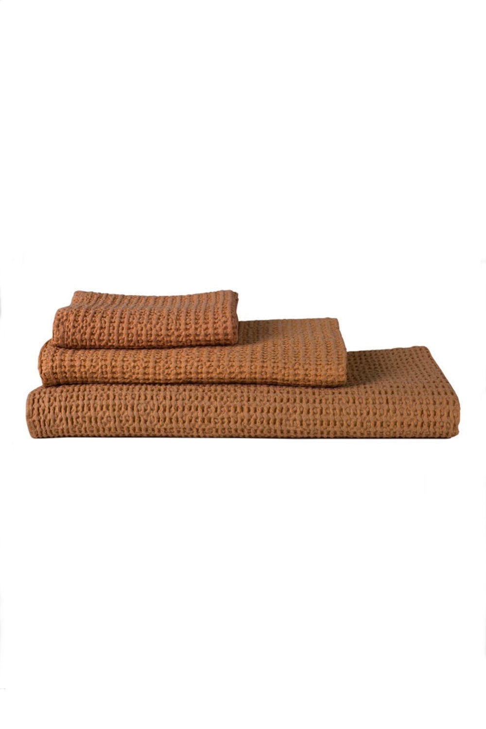 Terracotta Simple Waffle Hand Towel