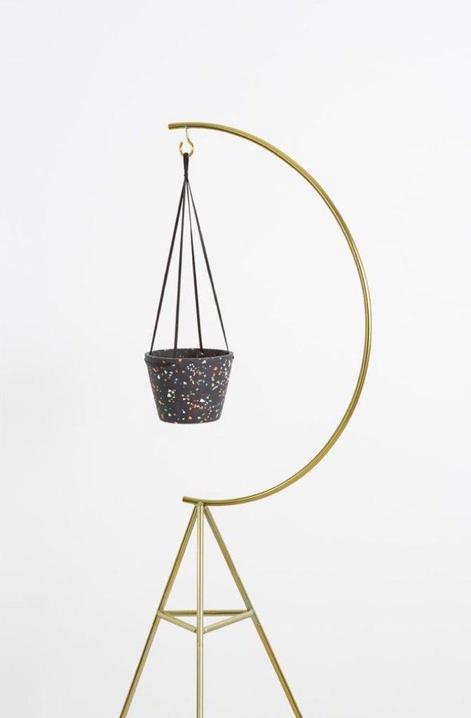Black Terrazzo Hanging Pot