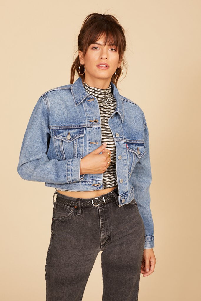 Small Talk Cropped Trucker Jacket