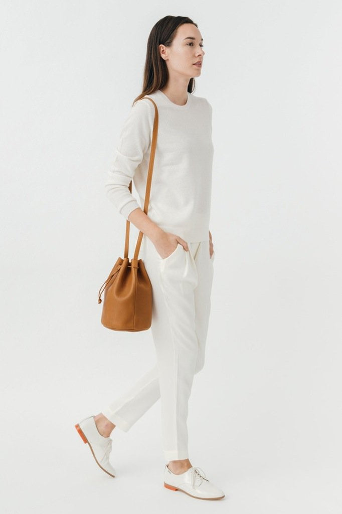 Caramel Leather Drawstring Purse