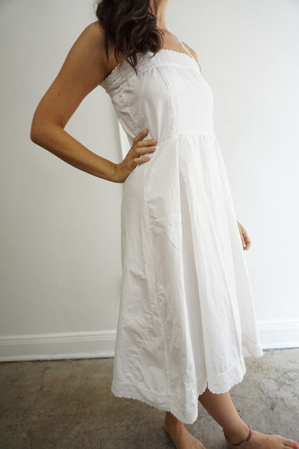 Antique White Cotton Slip Dress