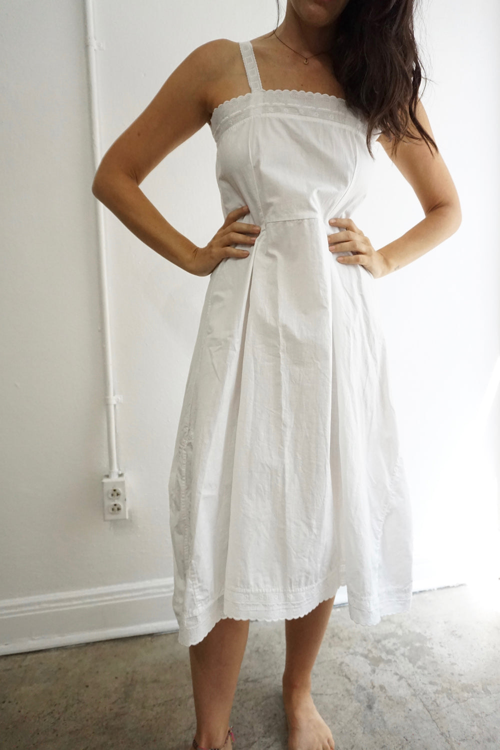 Antique White Cotton Slip Dress