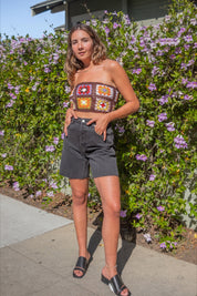 Patchwork Floral Tube Top