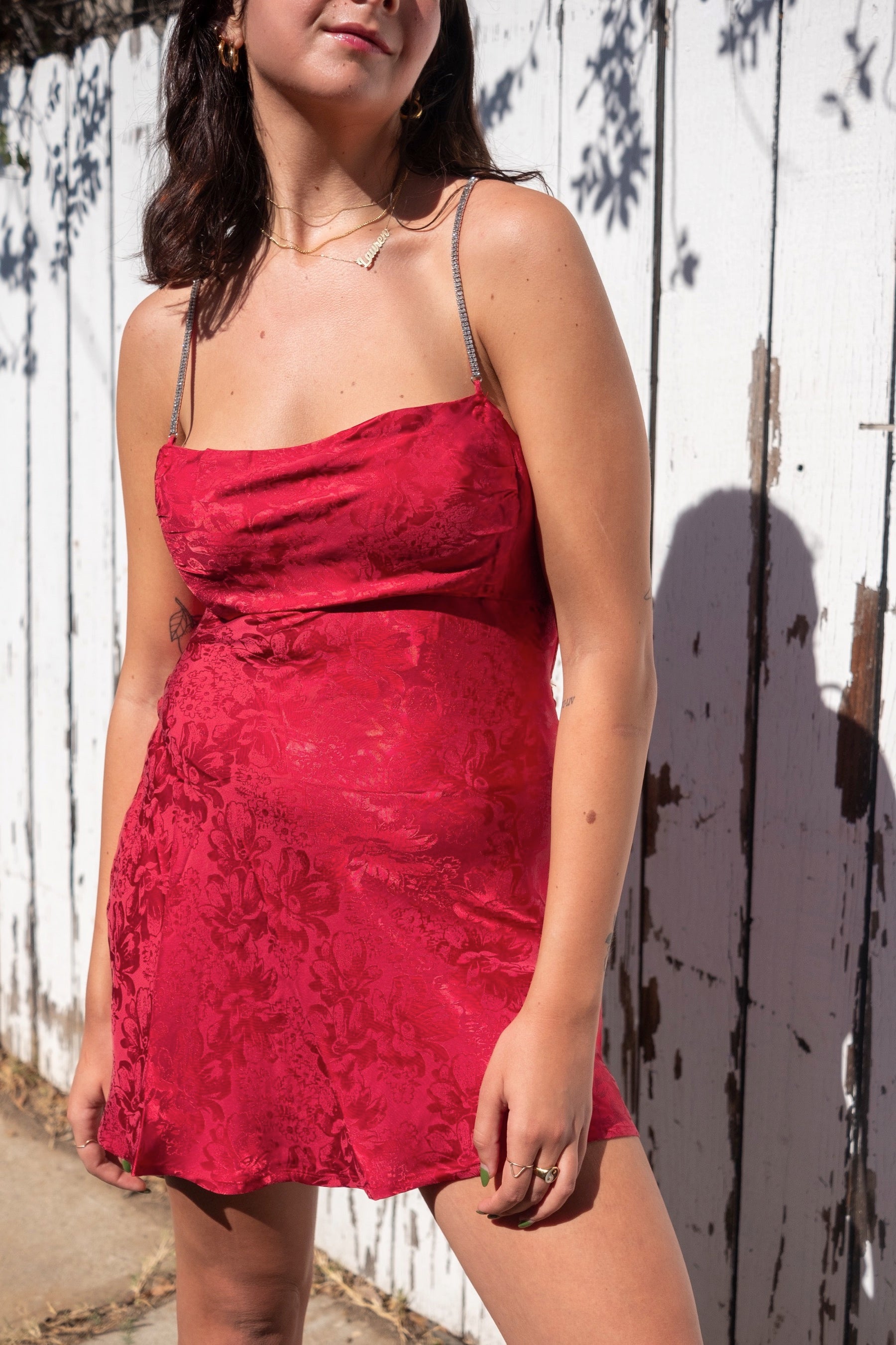 fitted lace wedding dress Lars Mini Dress Red main image 0