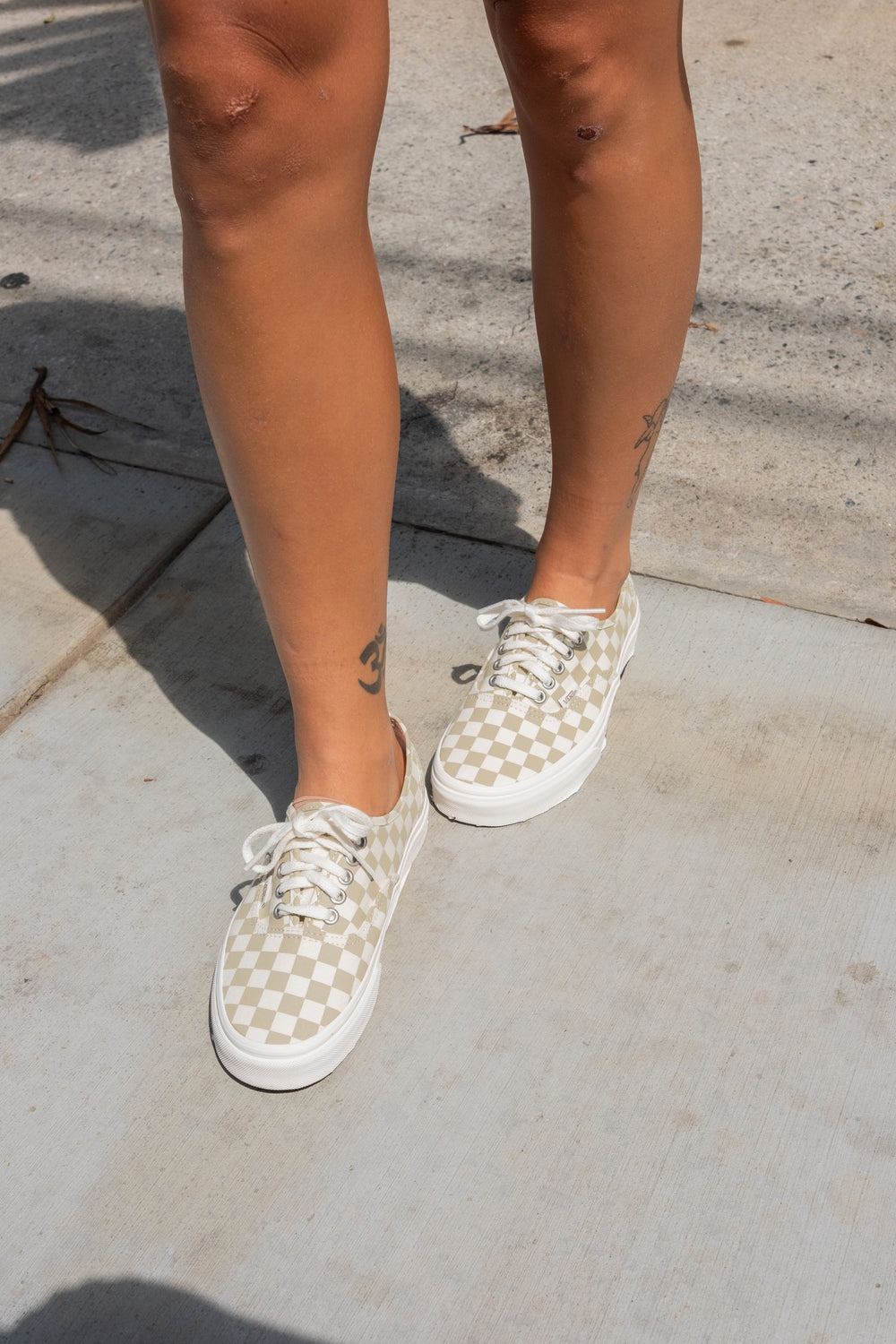 Checkerboard vans authentic on cheap feet