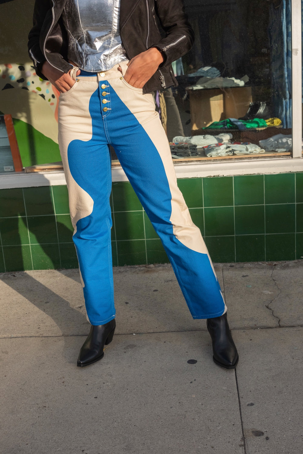 Klein Blue Canvas Jessie Pant