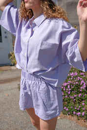 Lilac Linen Short