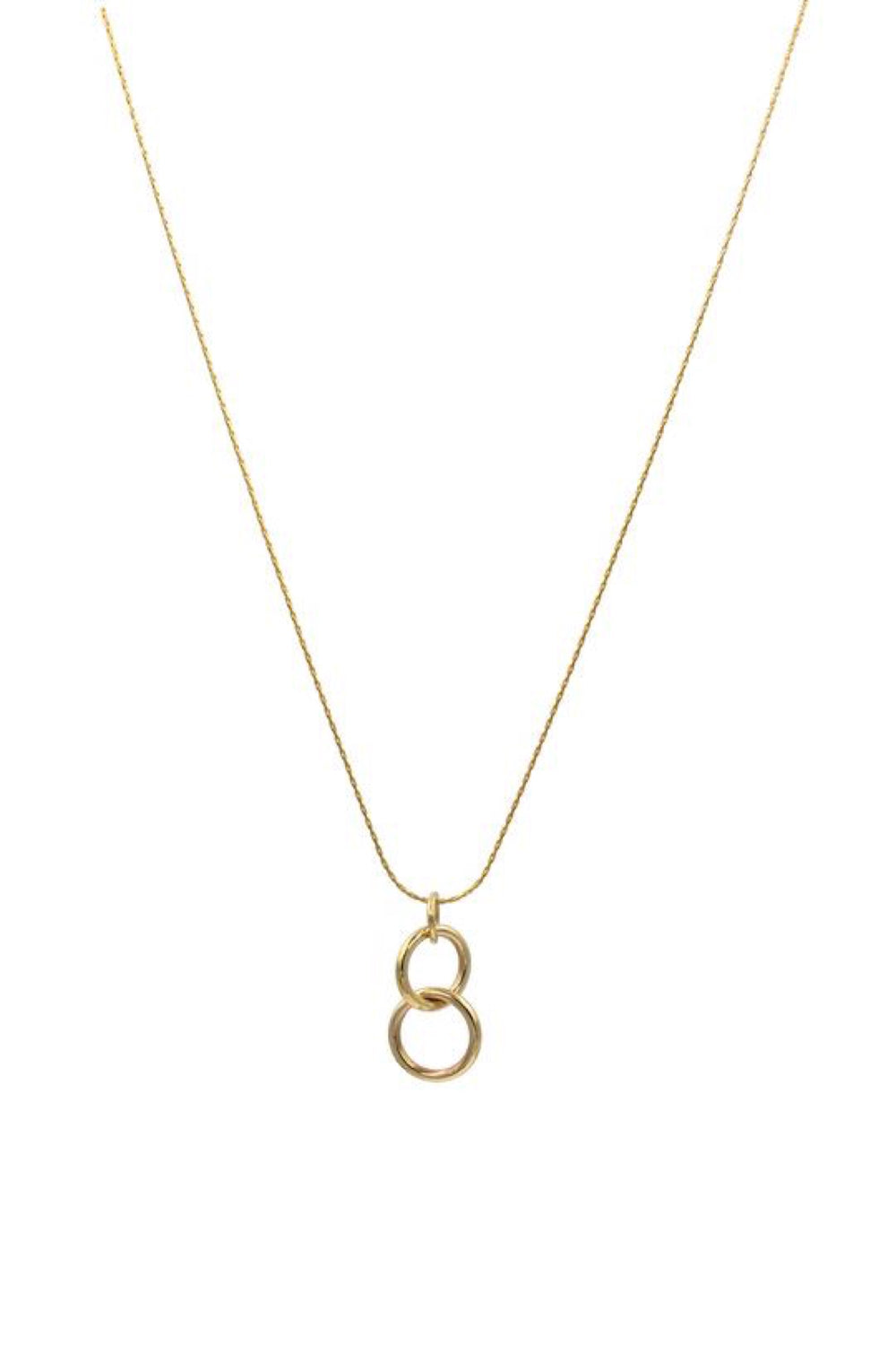 Gold Two Rings Necklace