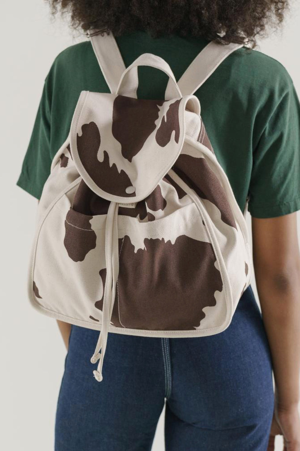Brown Cow Drawstring Backpack