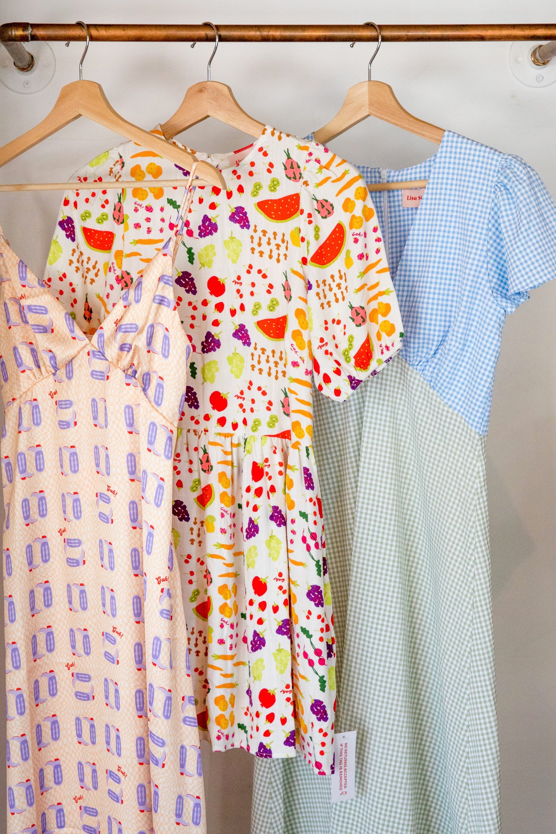 Carolina Blue Fern Gingham Grace Dress