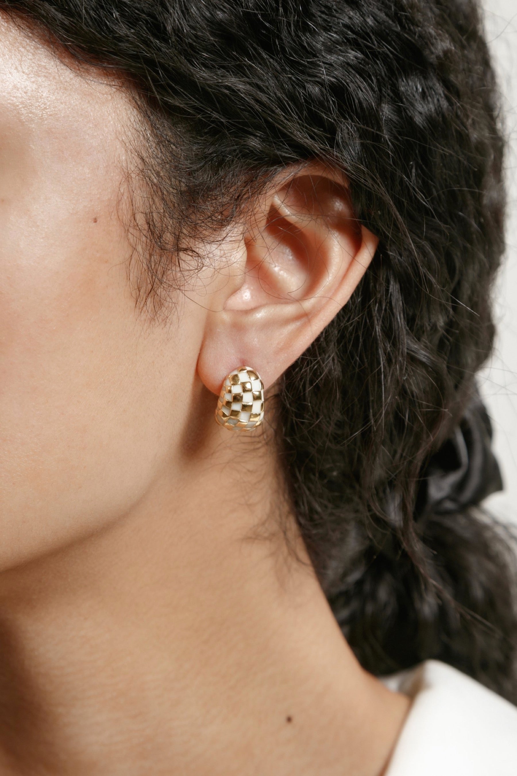 Cream + Gold Nellie Earrings