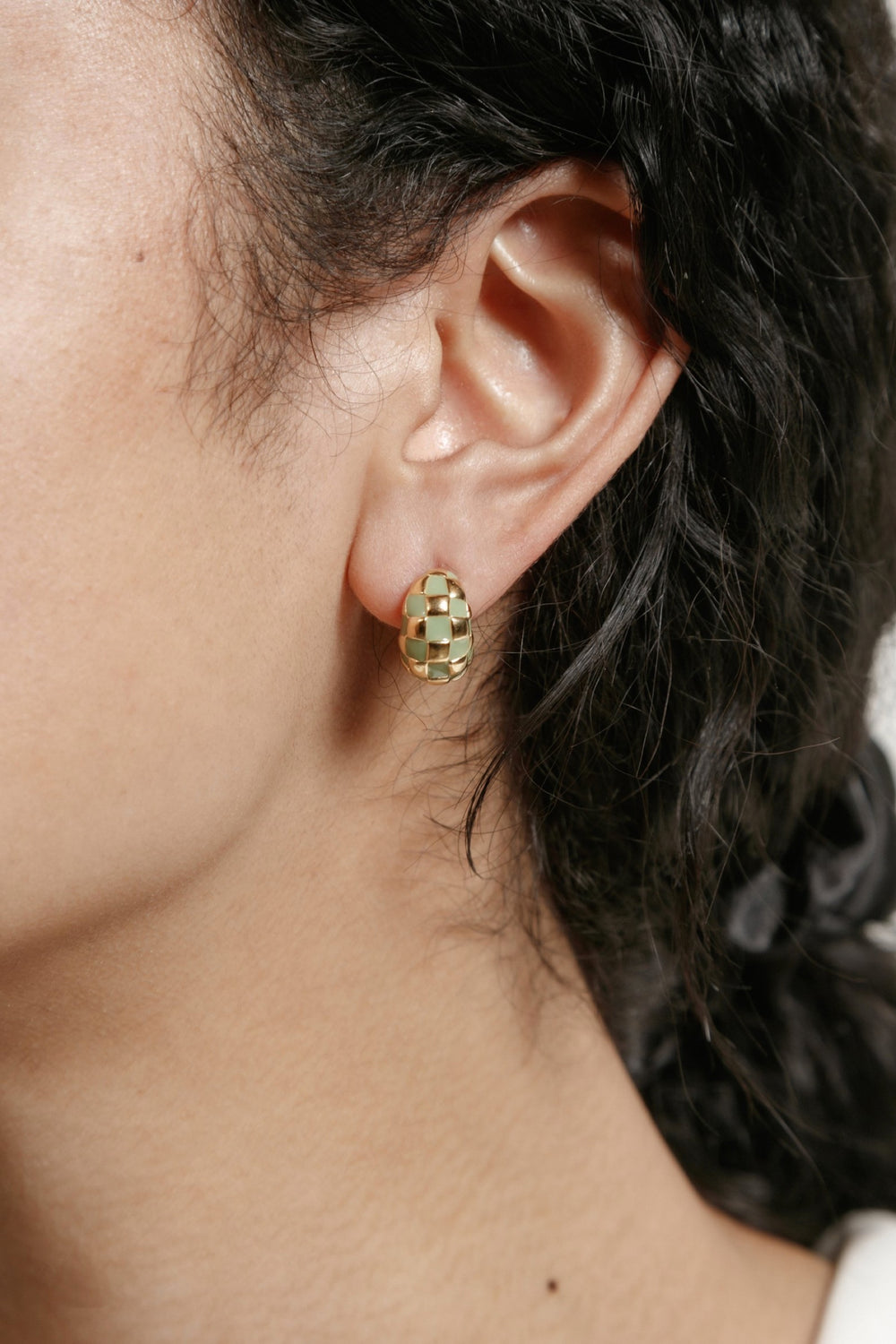 Small Green + Gold Nellie Earrings