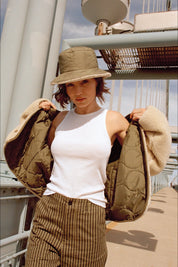 Military Olive Sherpa Reversible Jacket