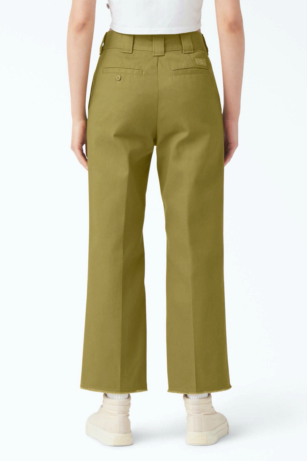Rinsed Green Moss Crop Ankle Pant
