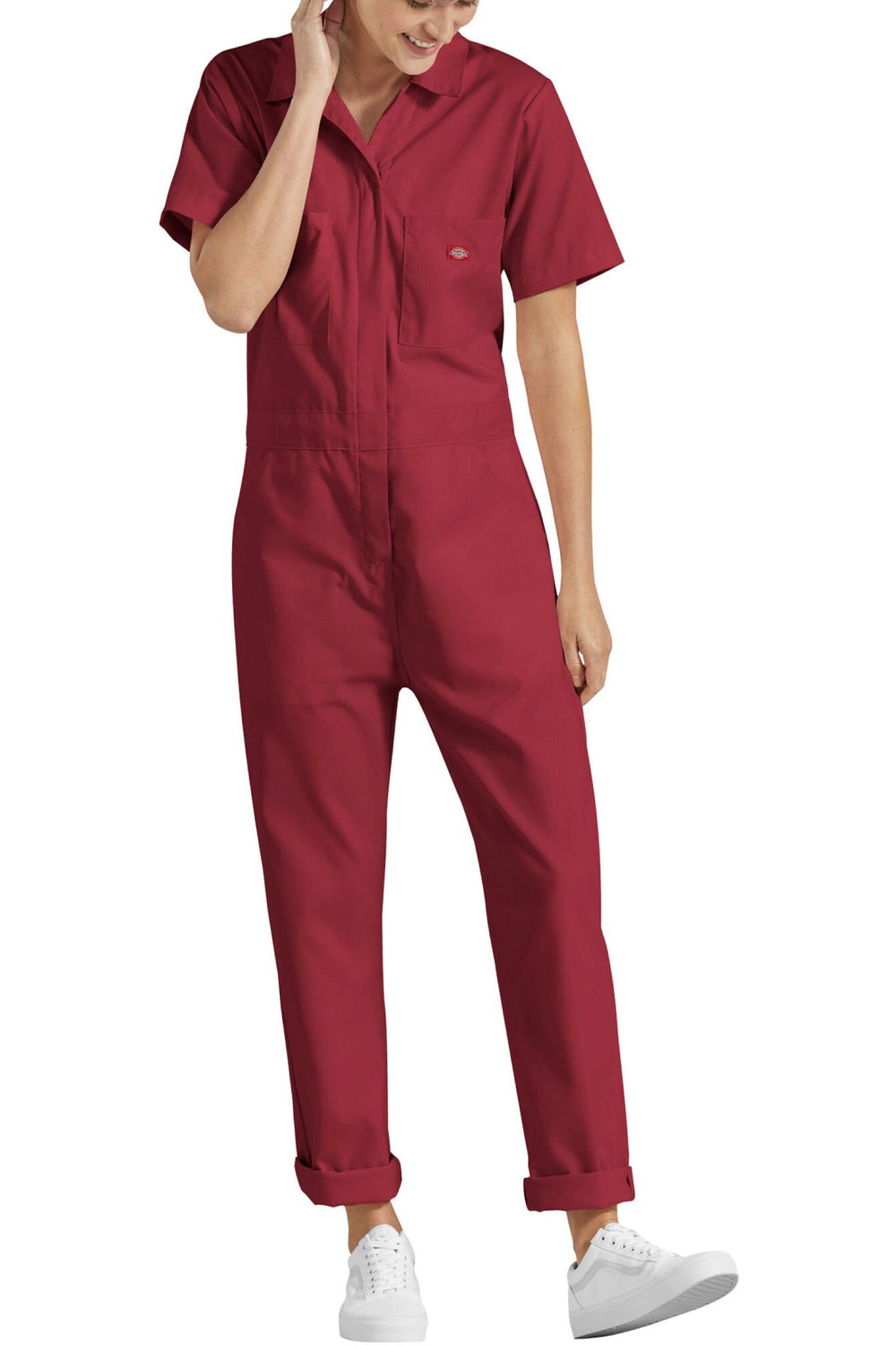 Short Sleeve Coveralls - Red