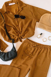 Red + Gold Check Bailey Top